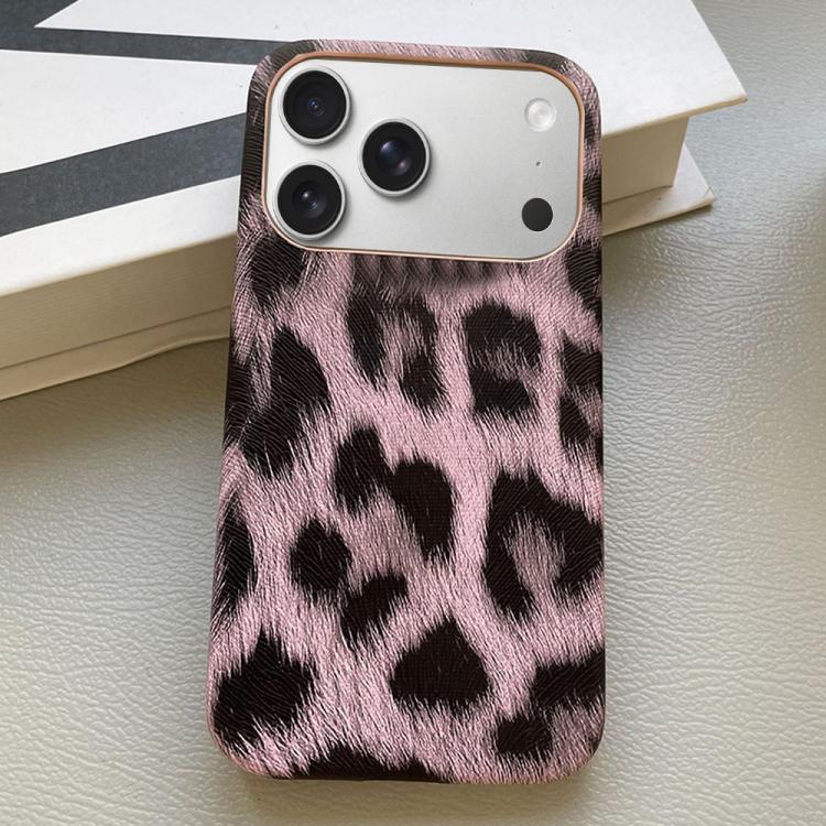For iPhone 18 Pro / 17 Pro Leopard Print Leather-Textured PU Phone Case(Purple) SUNSKY