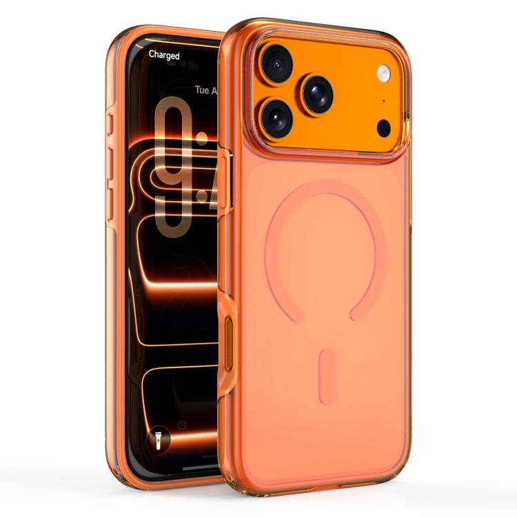 For iPhone 18 Pro Max / 17 Pro Max Dual Layer Anti Compression Magnetic Phone Case(Orange Through Hole) SUNSKY