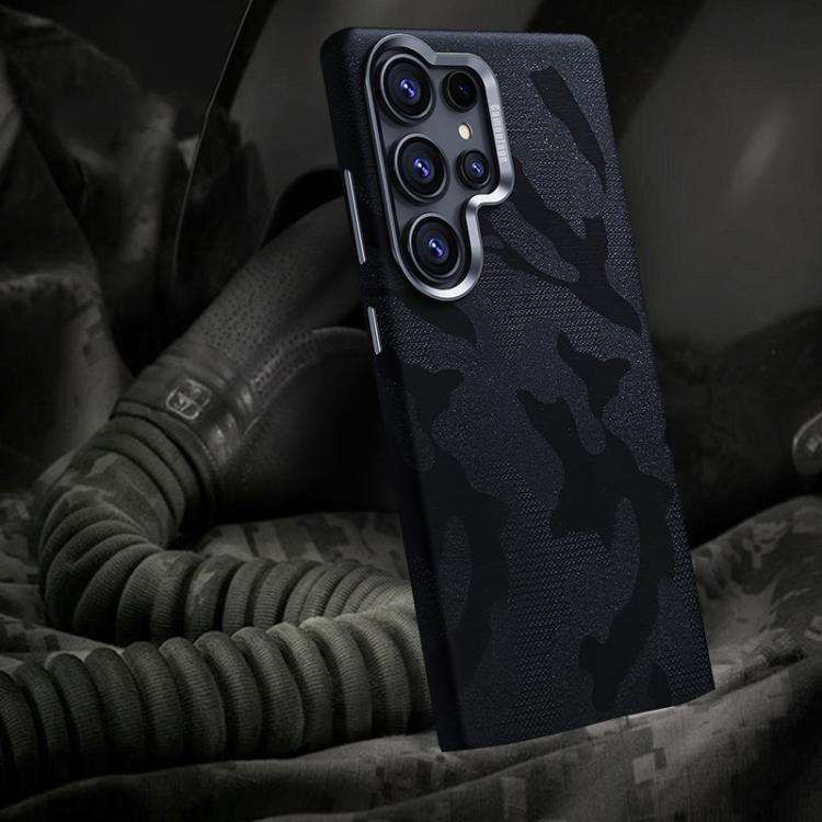For Samsung Galaxy S26 Ultra 5G Camouflage Full Coverage Magnetic Shockproof Phone Case(Black) SUNSKY