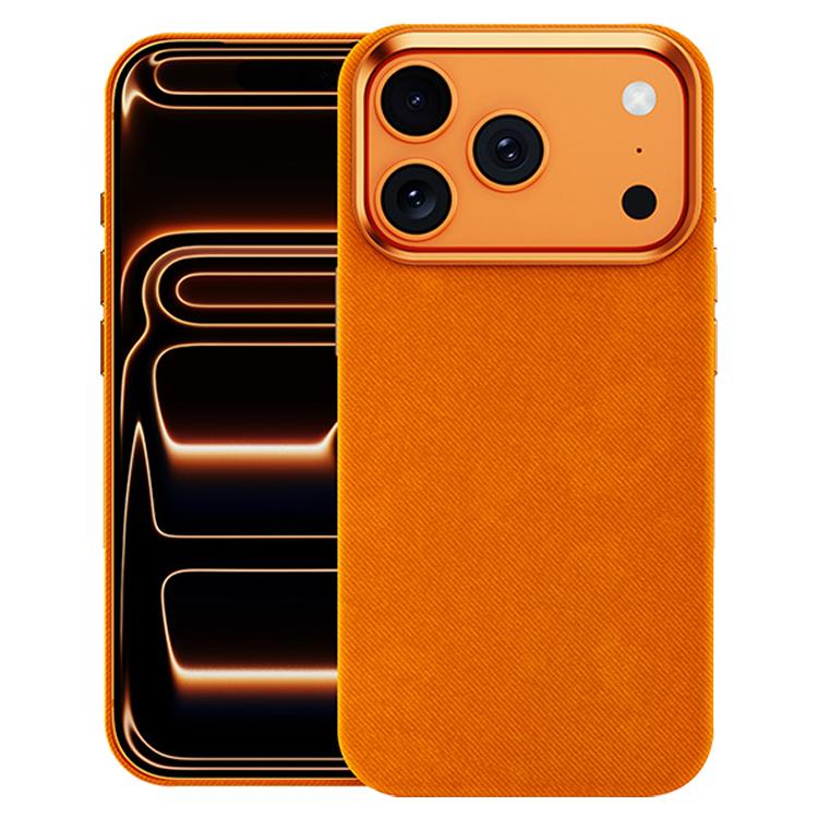 For iPhone 18 Pro / 17 Pro Flannel Textured Magnetic Full Coverage Phone Case(Orange) SUNSKY