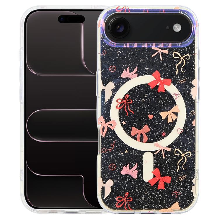 For iPhone Air IMD Blue Light Jungle Series Magnetic Phone Case(Pink Knot) SUNSKY