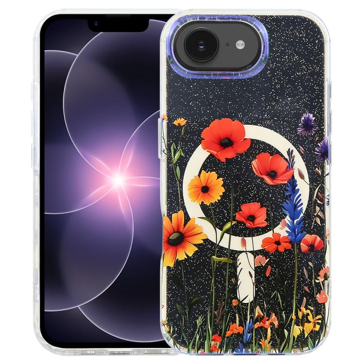 For iPhone 17e / 16e IMD Blue Light Jungle Series Magnetic Phone Case(Wind Chimes) SUNSKY