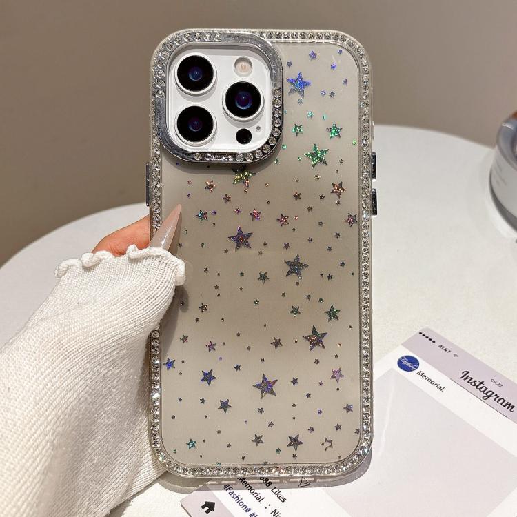 For iPhone 13 Pro Holographic Starry Pattern TPU Hybrid IMD Full Coverage Phone Case(Brown) SUNSKY