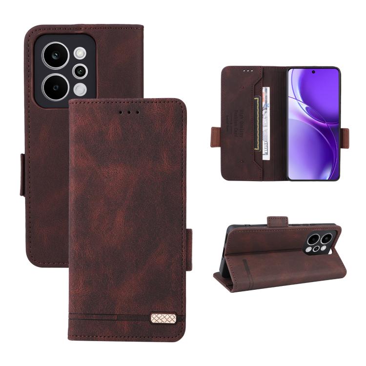 For Realme P4 Power 5G / C83 5G Magnetic Clasp Leather Phone Case(Brown) SUNSKY