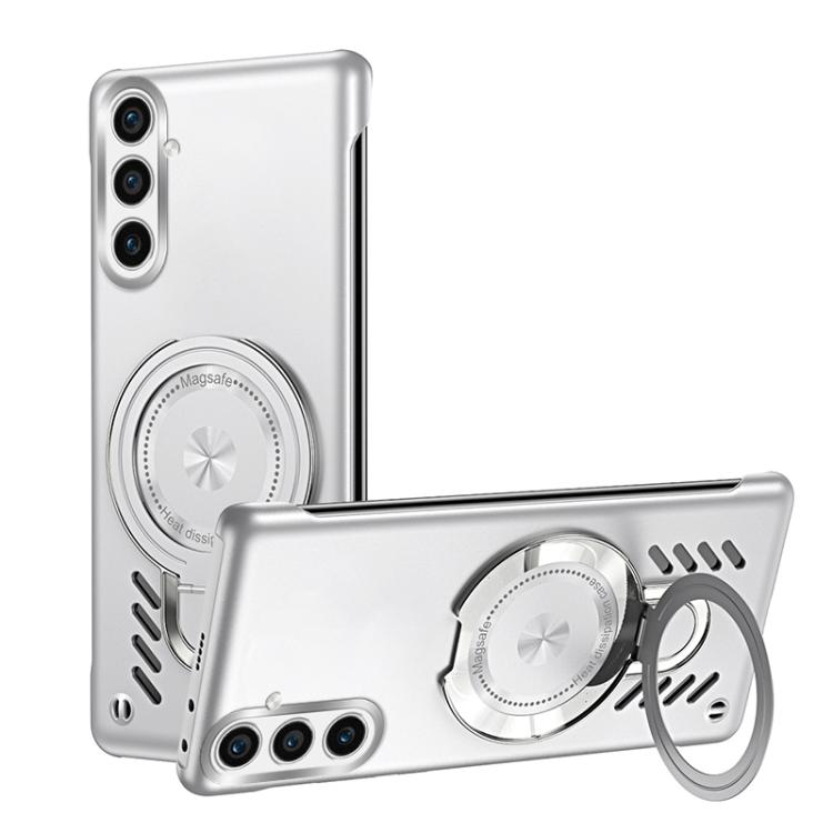 For Samsung Galaxy S26 5G Ice Sense Series Graphene Cooling MagSafe Holder Phone Case(Silver) SUNSKY