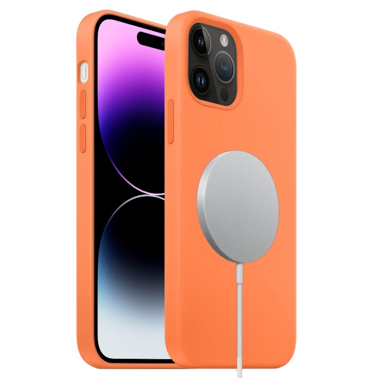 For iPhone 15 Pro Max Liquid Silicone Full Coverage MagSafe Phone Case(Orange) SUNSKY