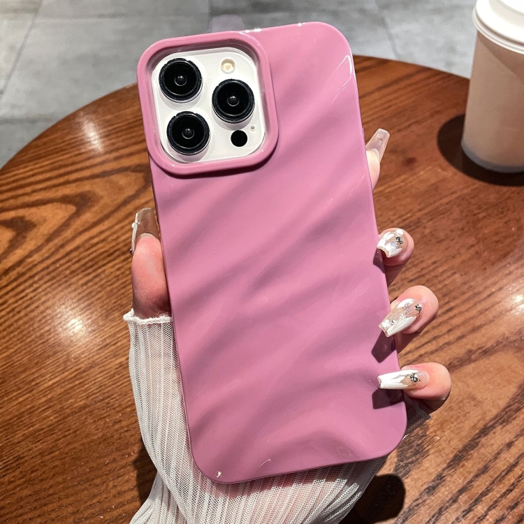 For iPhone 16 Pro Solid Color Wave Texture TPU Phone Case(Taro Purple) SUNSKY