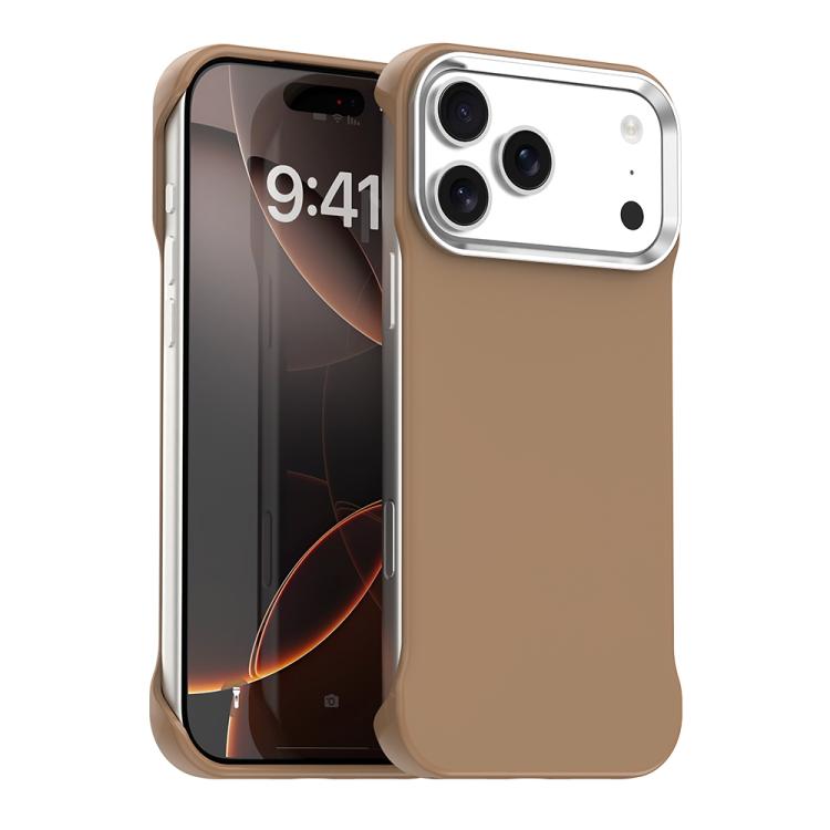 For iPhone 18 Pro Max / 17 Pro Max Ultra-Slim Frameless TPU + PET + PC Shockproof Phone Case(Brown) SUNSKY