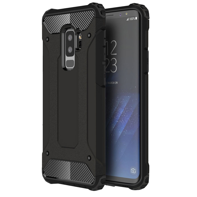 For Galaxy S9+ TPU + PC 360 Degree Protection Shockproof Protective Back Case(Black) SUNSKY