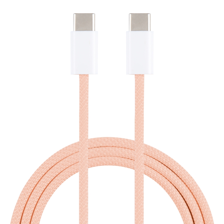 1m USB-C / Type-C to Type-C Macaron Braided Charging Cable(Pink) SUNSKY