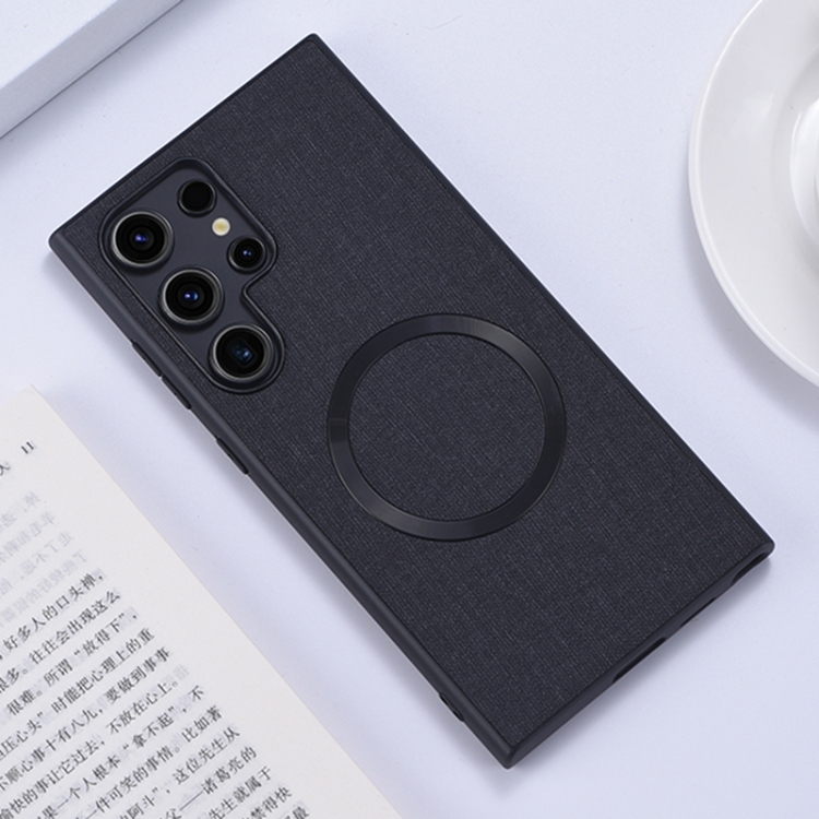For Samsung Galaxy S24 Ultra 5G CD Magsafe Magnetic Cloth Texture Phone Case(Black) SUNSKY