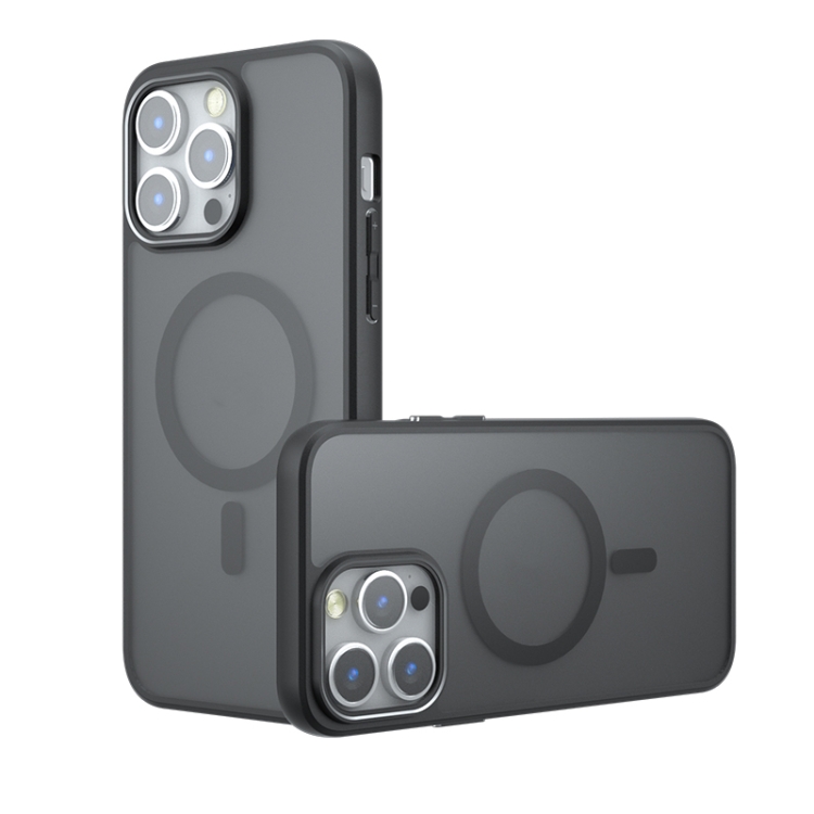 For iPhone 15 Pro Max Armor MagSafe PC Hybrid TPU Phone Case(Frosted Black) SUNSKY