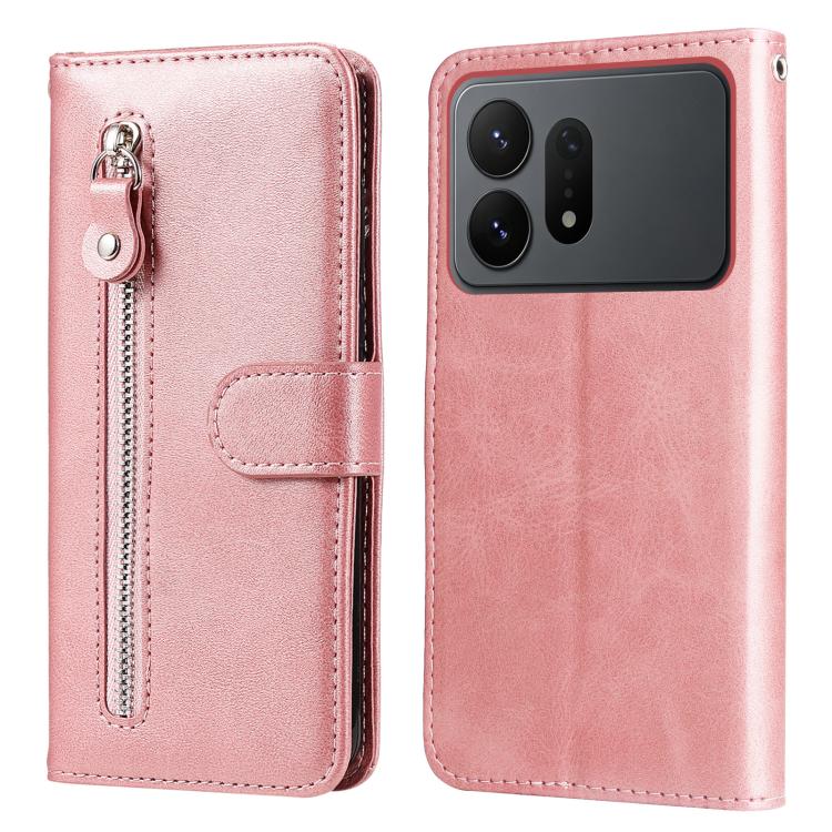 For Galaxy S27 Ultra 5G Fashion Calf Texture Zipper Leather Phone Case(Rose Gold) SUNSKY