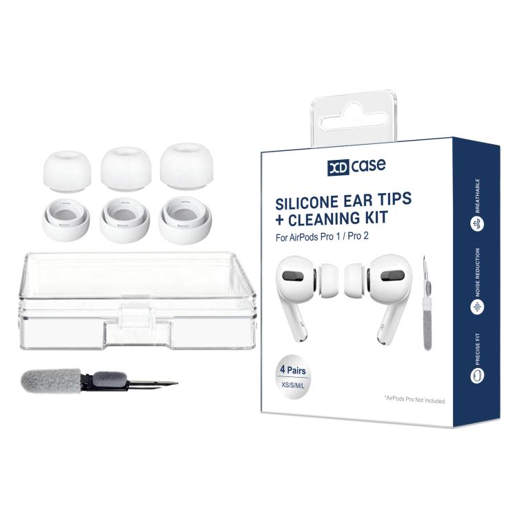 For AirPods Pro 2 / 1 XDcase 3 Pairs Silicone Earplugs with Pressure Relief Holes L / M / S Size(White)