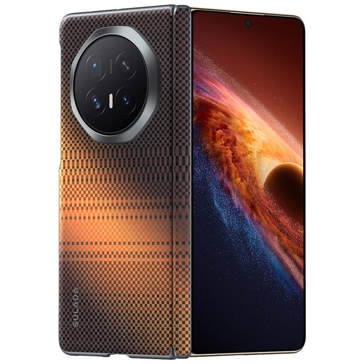 For Honor Magic V6 SULADA Kevlar Woven Texture Magnetic Leather Phone Case(Orange)