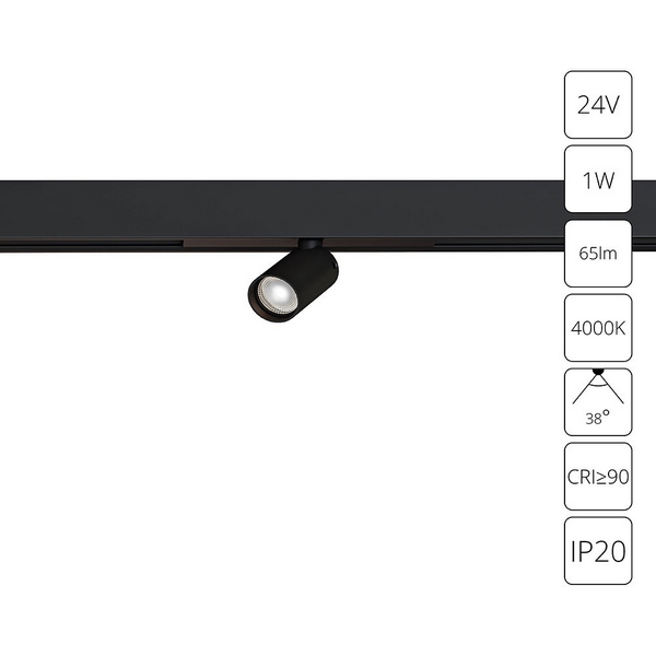 Трековый светильник светодиодный 24V магнитный Arte Lamp A6226PL-1BK