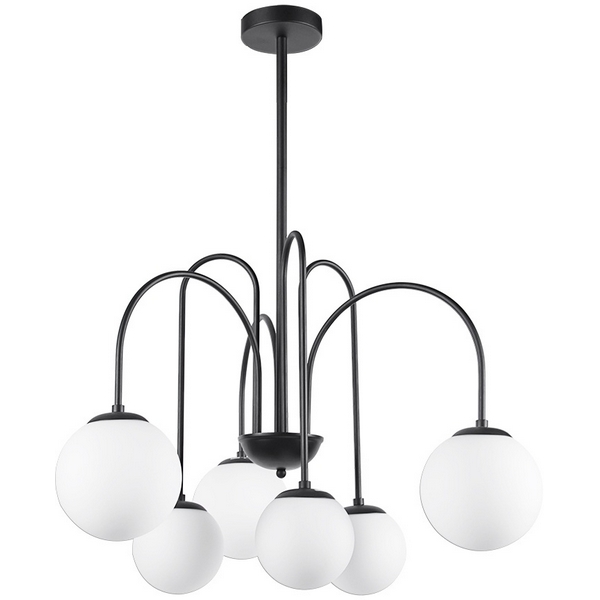 Потолочная люстра на штанге Arte Lamp A1675LM-6BK (плафоны шарики)