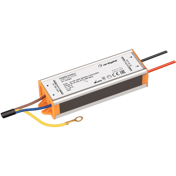 Блок питания ARPJ-SN-45700 (30W, 20-45V, 700mA) (Arlight, IP65 Металл, 3 года) 045405