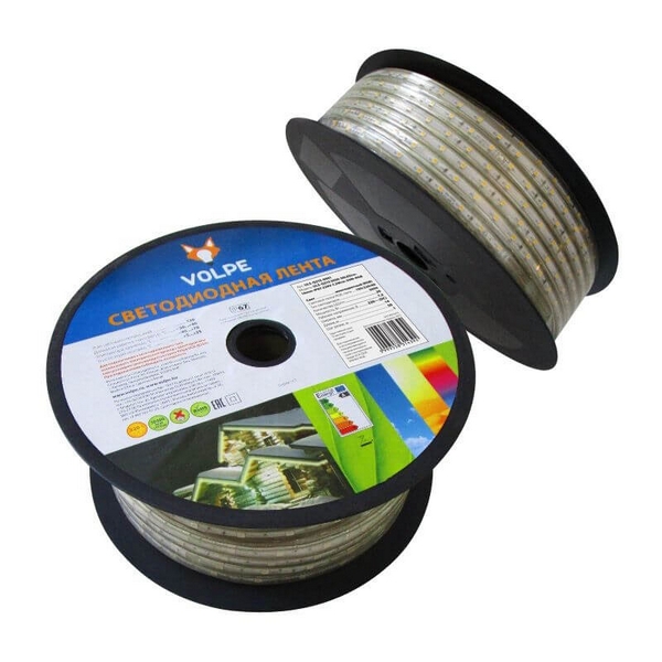 Светодиодная лента влагозащищенная ULS-Q215 5050-30LED/m-14mm-IP67-220V-7,2W/m-25M-RGB бобина Volpe