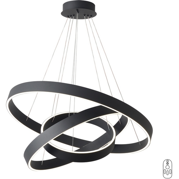 Подвесной светильник светодиодный кольцо с пультом Crystal Lux TRON SP158W LED BLACK