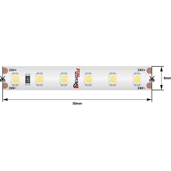 Светодиодная лента влагозащищенная IP65 3528 DesignLed Lux DSG3120-24-NW-65