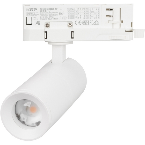 Трековый светильник трехфазный LED LGD-ARTEMIS-TRACK-4TR-R55-12W Warm3000 (WH, 8-80 deg, 230V) (Arlight, IP20 Металл) 048322