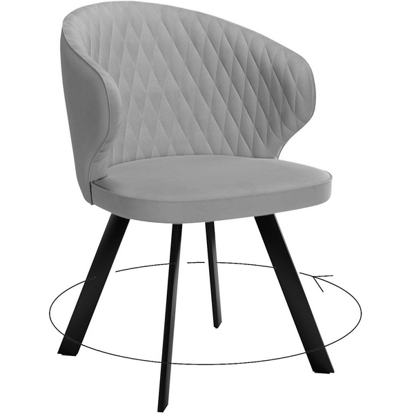 Стул DikLine 249 поворотный, B22 GREY, ножки черные Dikline 00-00066980