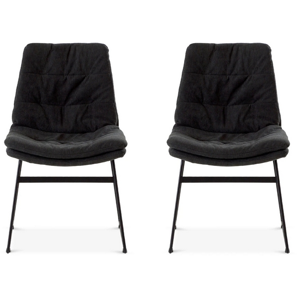 Комплект стульев Vitra 2 шт. ОГОГО Обстановочка! 967526 (Вельвет/Серый,Черный)
