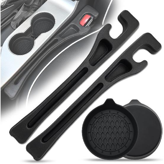 Car Seat Gap Filler With Car Cup Holder Coaster, No-Drop Seat Side Gap Seam Filler Organizer With Silicone Cup Holder Ert, Universal Fit Car SUV gray 91341202MA8PN8MK5A
