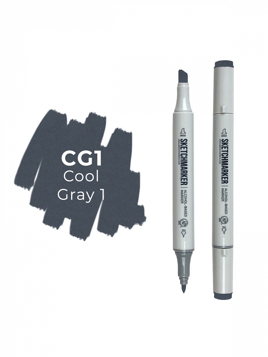 Маркер двухсторонний на спиртовой основе Sketchmarker Цвет Прохладный серый 1 SKM-SM-CG01