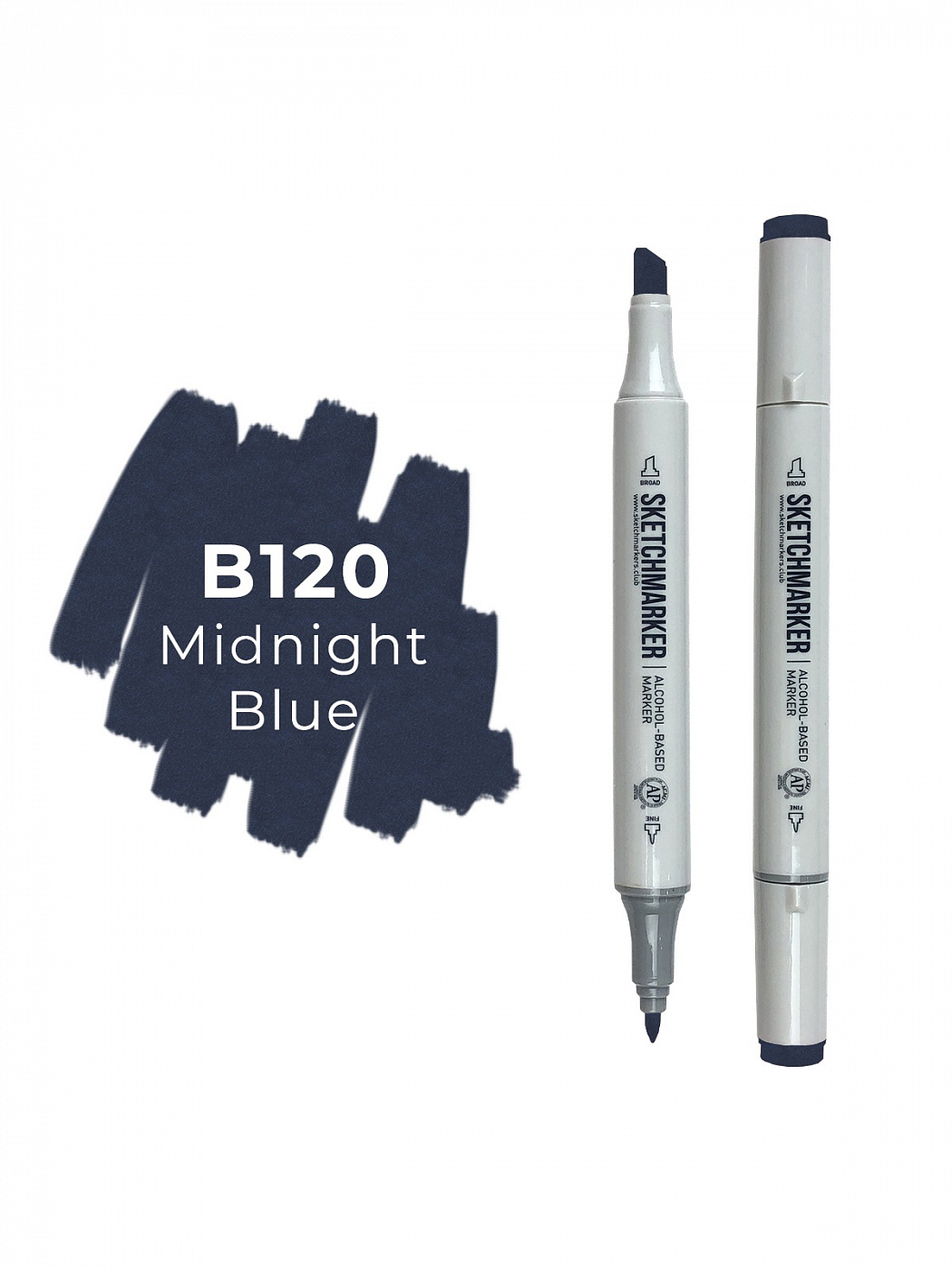Маркер двухсторонний на спиртовой основе Sketchmarker Цвет Полночный синий SKM-SM-B90/SM-B120