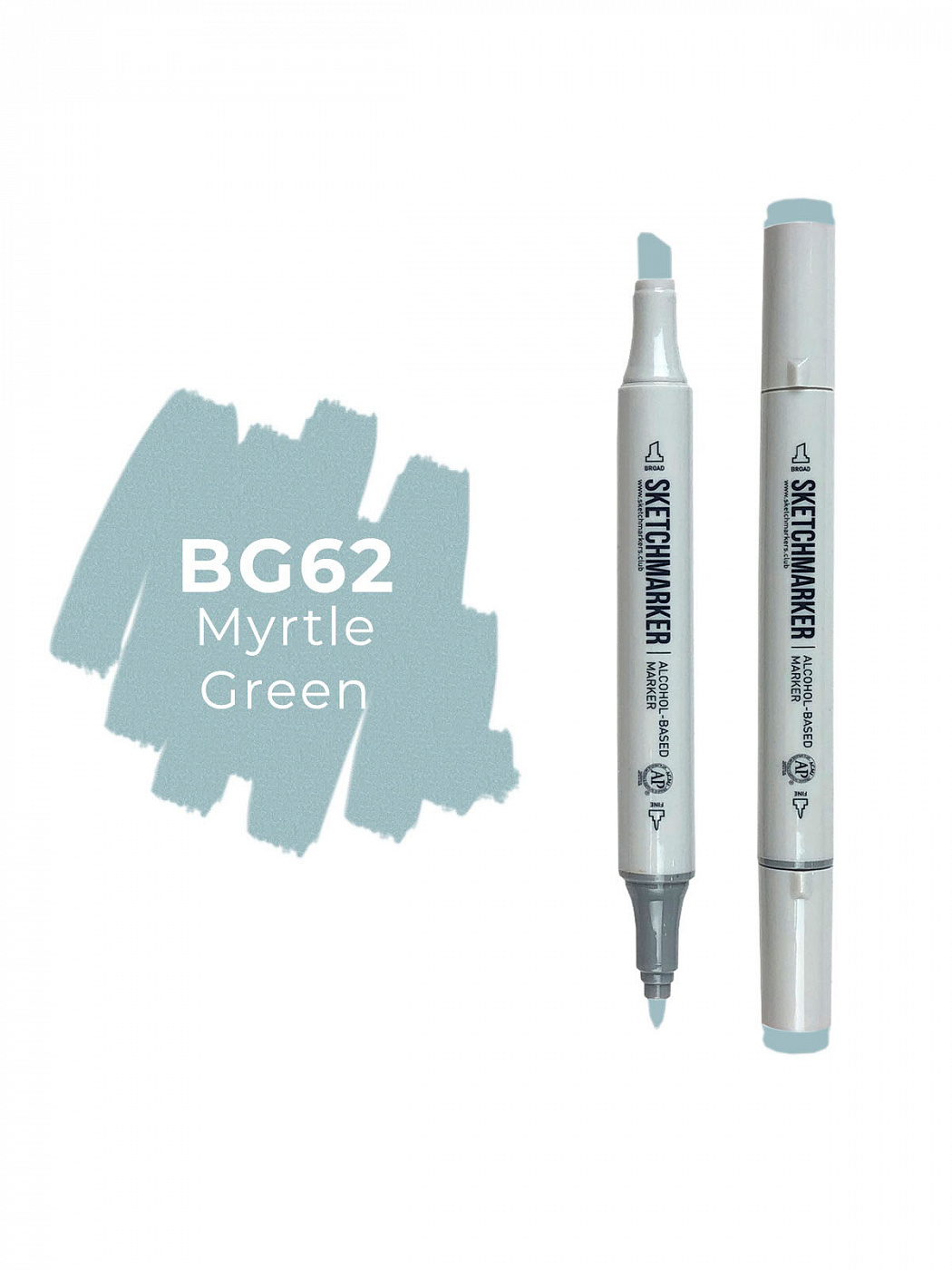Маркер двухсторонний на спиртовой основе Sketchmarker Цвет Зеленый мирт SKM-SM-BG062
