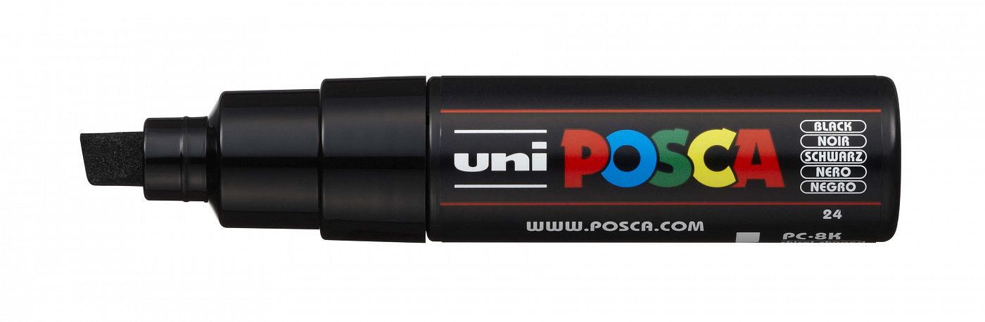 Маркер UNI "POSCA" PC-8K, до 8,0 мм, наконечник скошенный, цвет черный UNI-149402