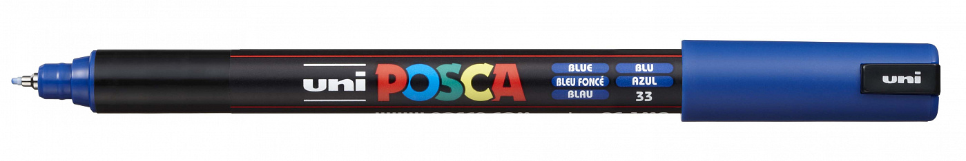 Маркер UNI "POSCA" PC-1MR, 0,7 мм, наконечник игольчатый, цвет синий UNI-149669