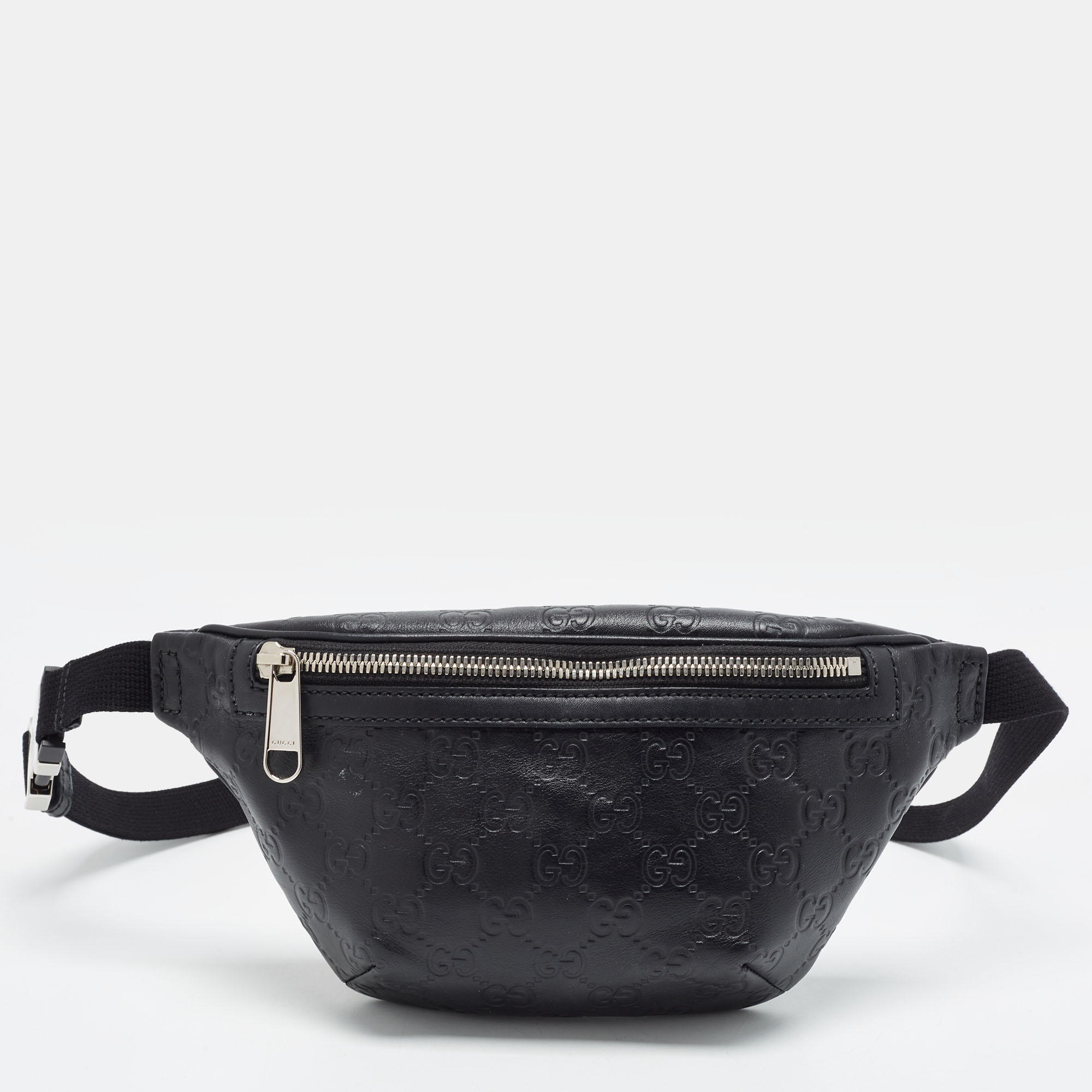 Gucci Black Guccissima Leather Belt Bag