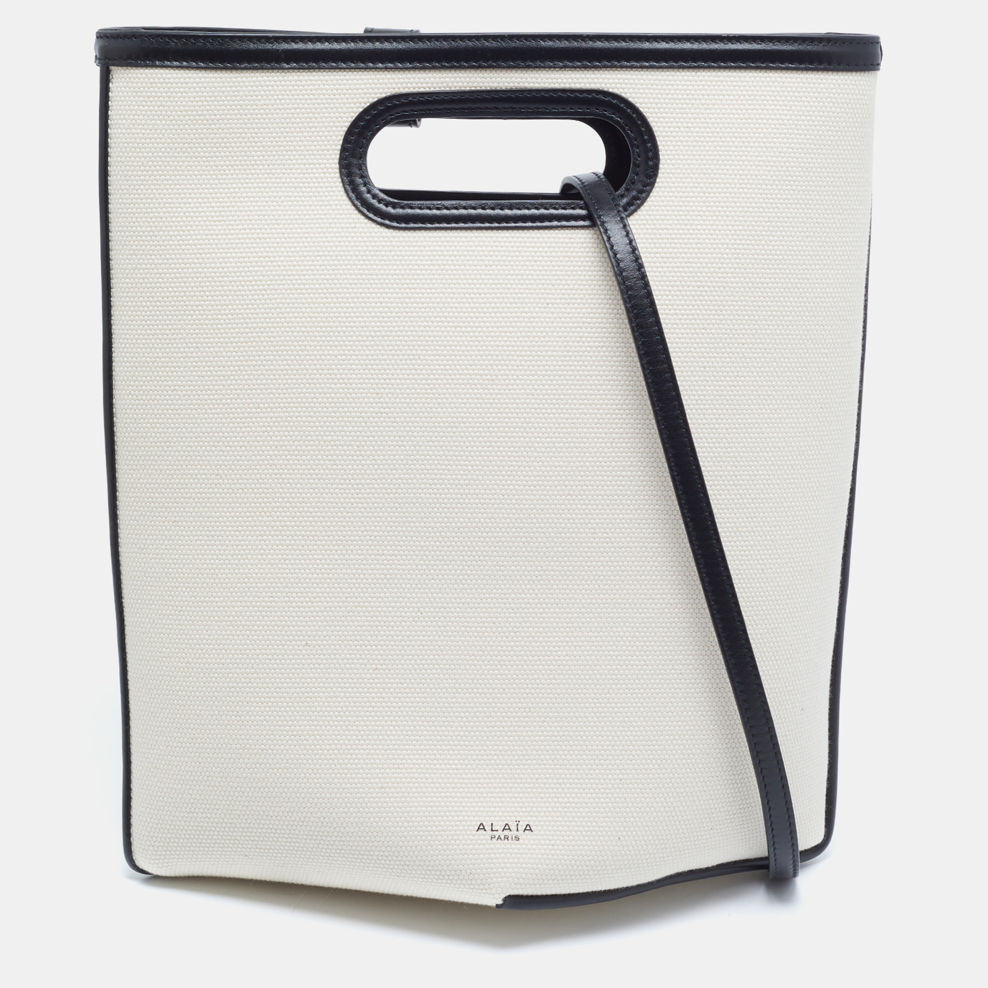 Ala&iuml;a Folded Tote Medium Beige Canvas Bag Alaia