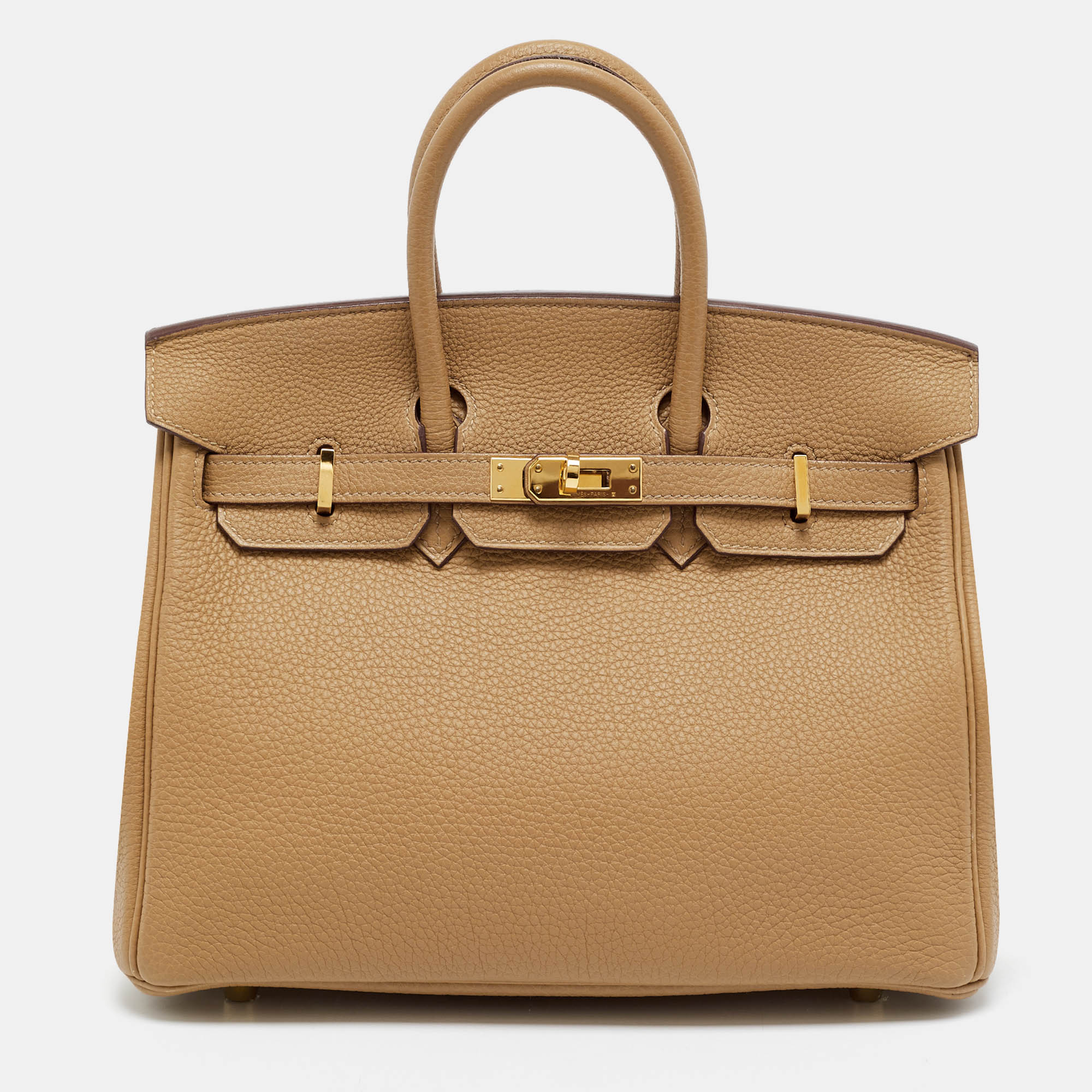 Hermes Birkin 25 Gold Finish Chai Togo Leather Tote