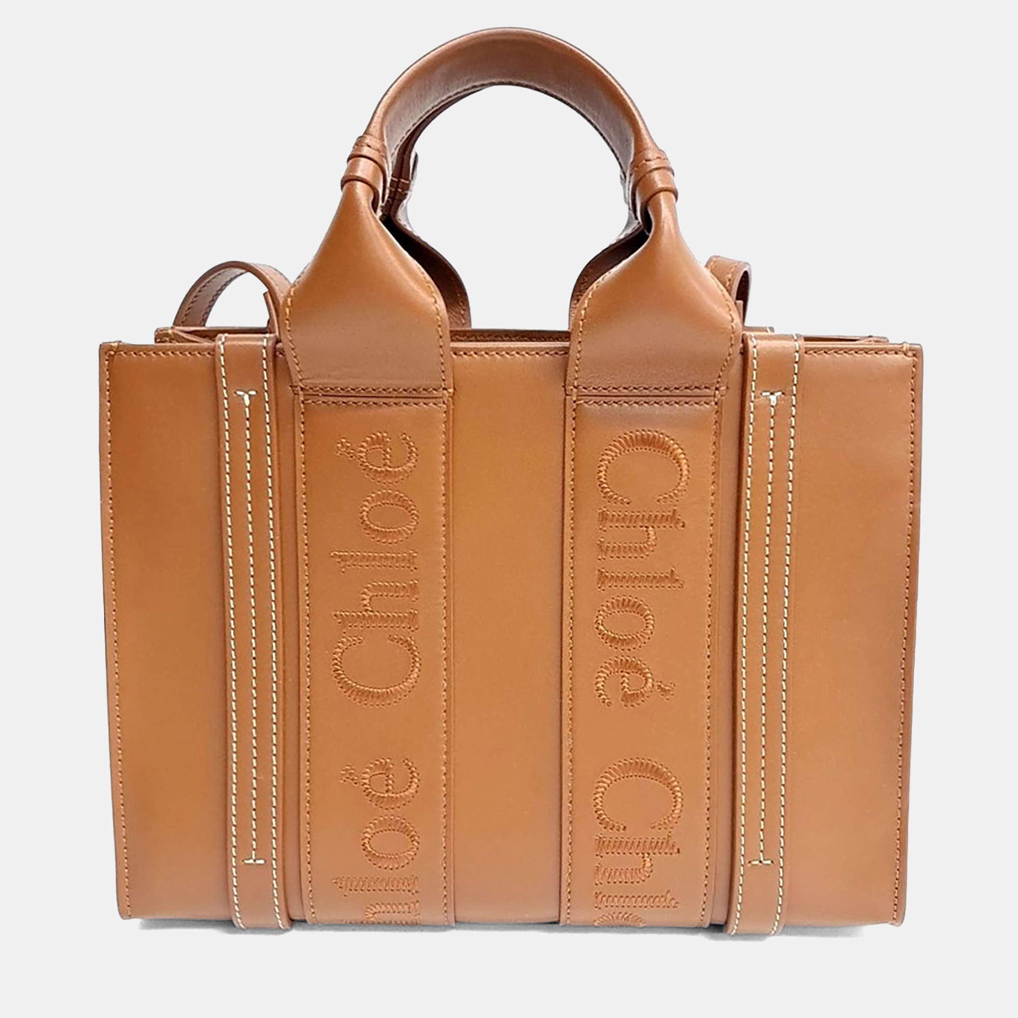Chlo&eacute; Woody Brown Leather Bag Small Chloe