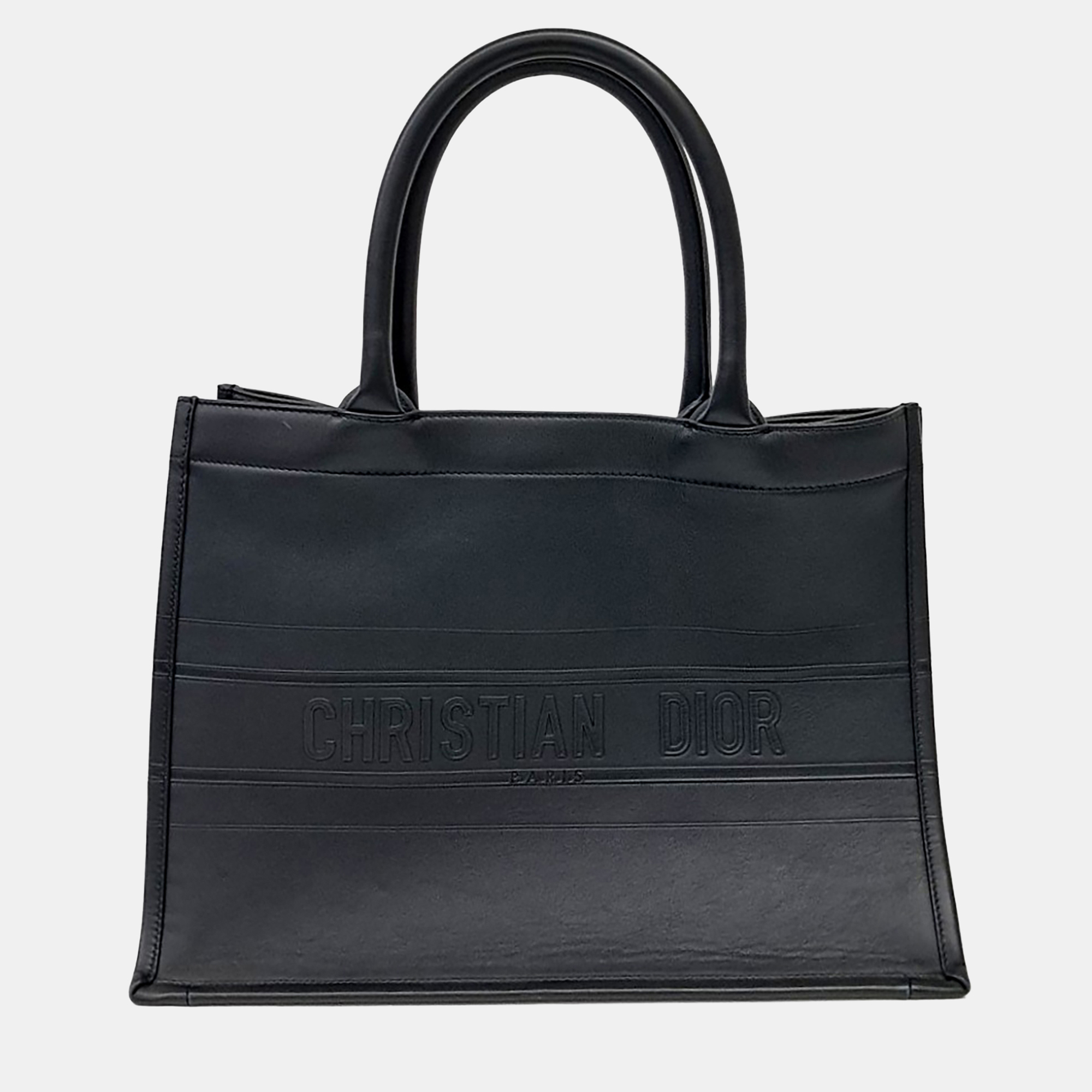 Christian Dior Book Black Leather Tote Bag