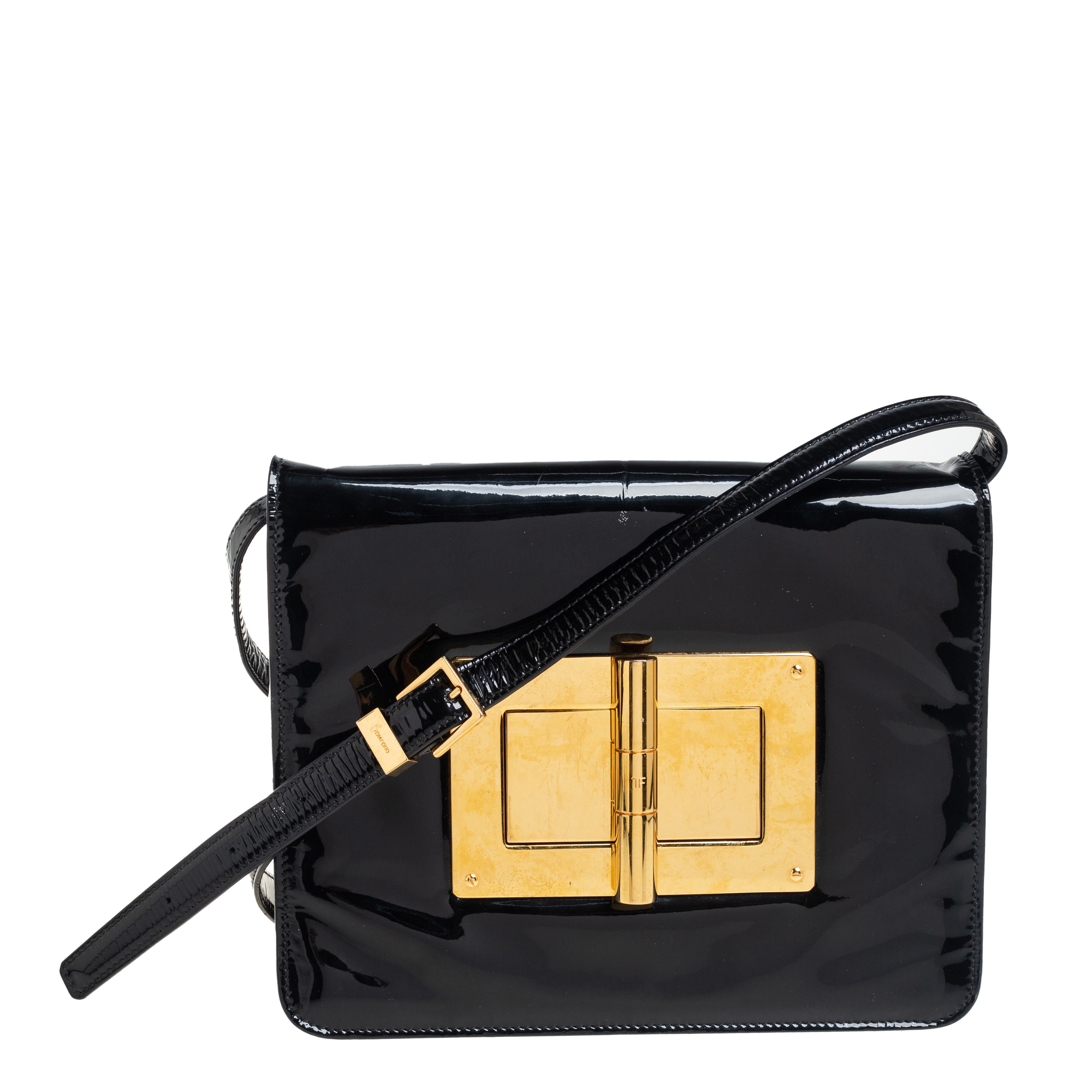 Tom Ford Natalia Black Patent Leather Crossbody Bag