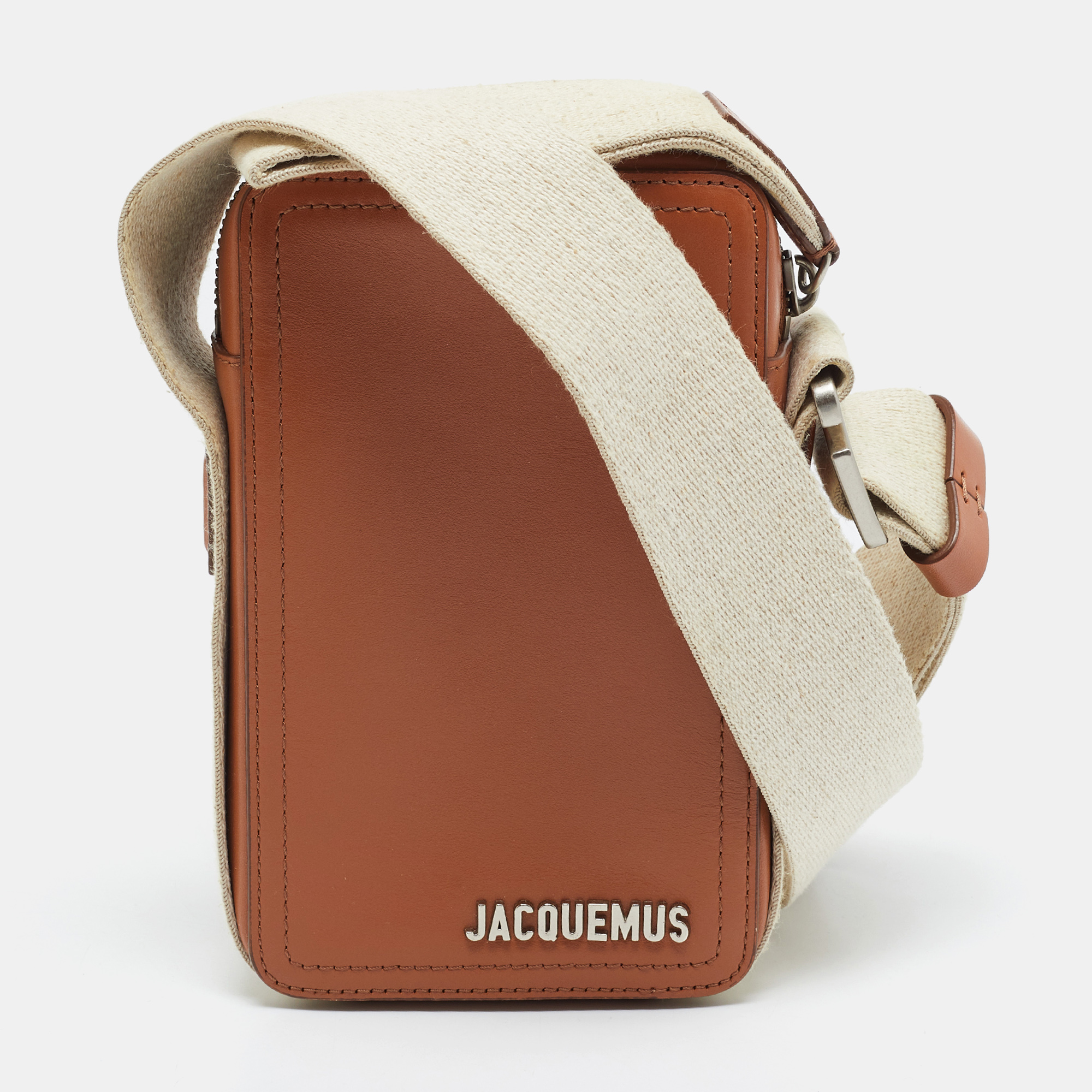 Jacquemus Le Cuerda Vertical Tan Leather Crossbody Bag