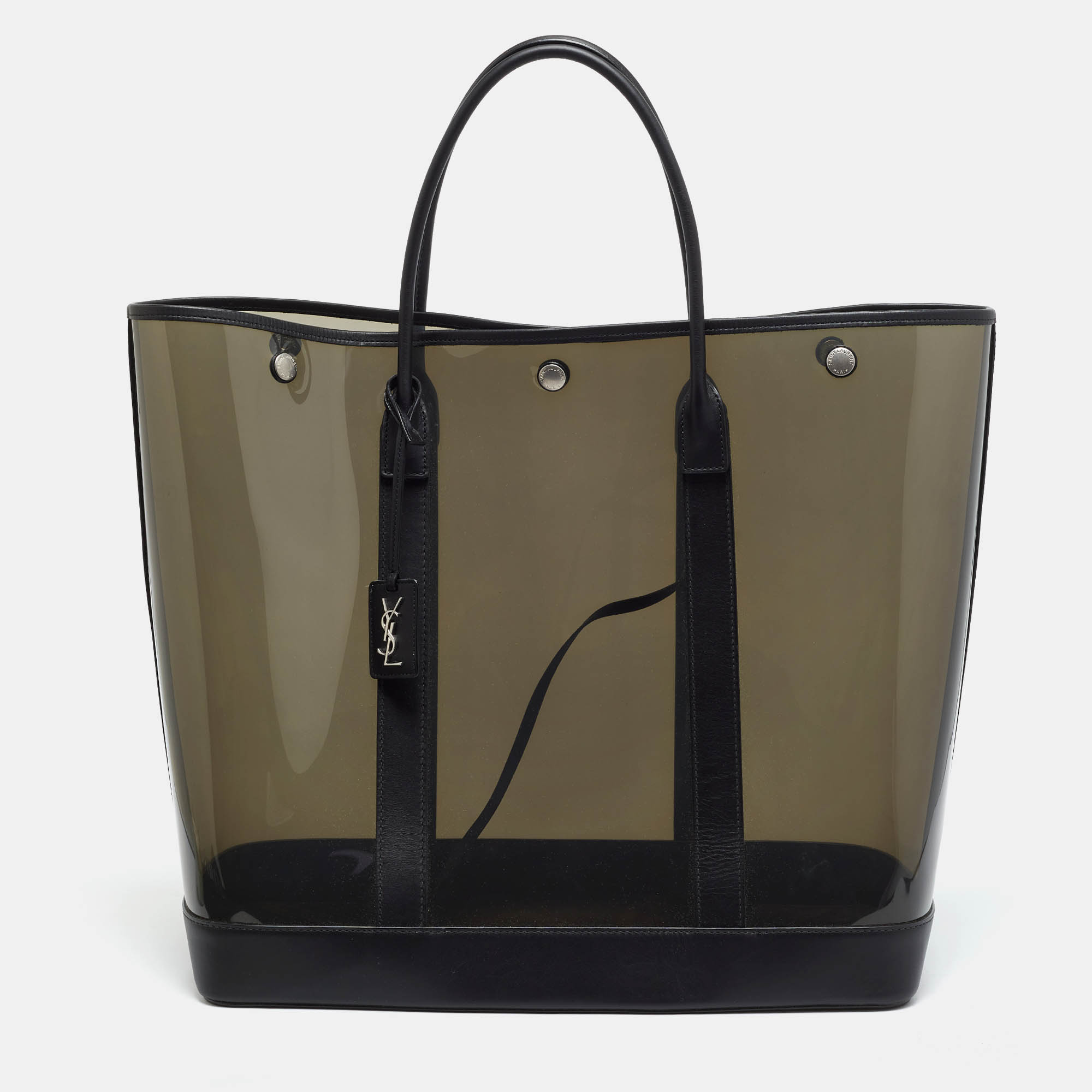 Saint Laurent Severine Black Leather and PVC Shopper Tote Saint Laurent Paris