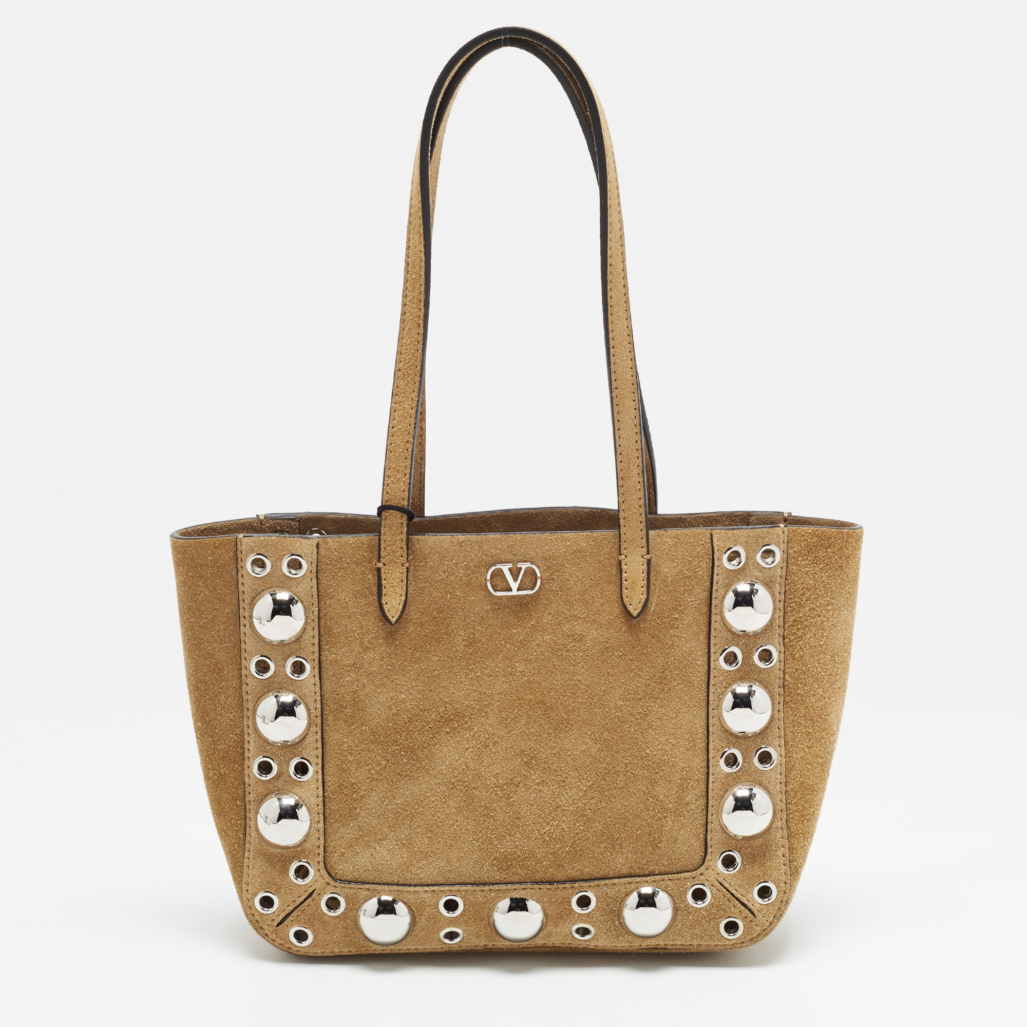 Valentino Nellcote Mini Brown Suede Shopper Tote