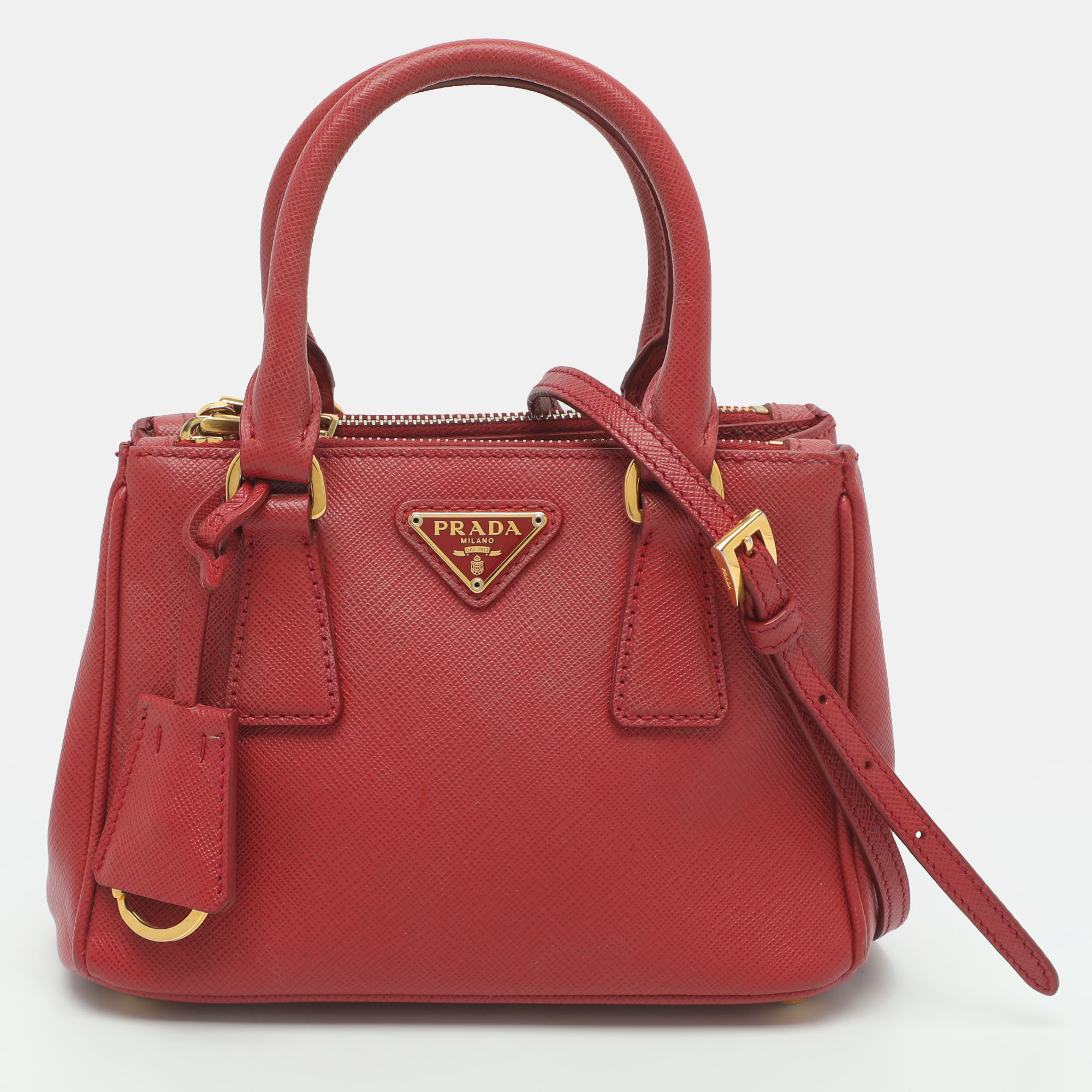 Prada Red Saffiano Leather Tote