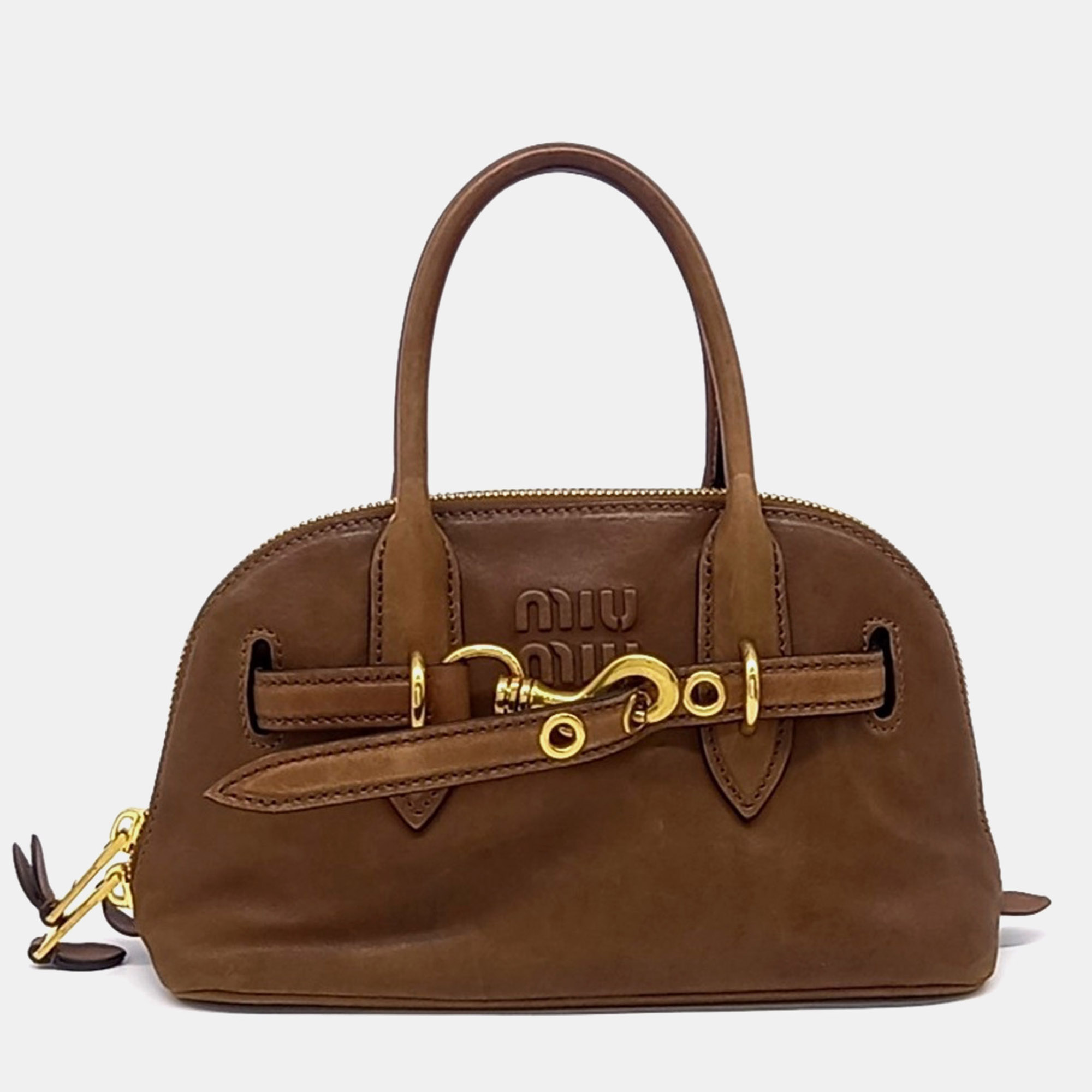Miu Miu Brown Leather Avant-garde Small Tote Bag
