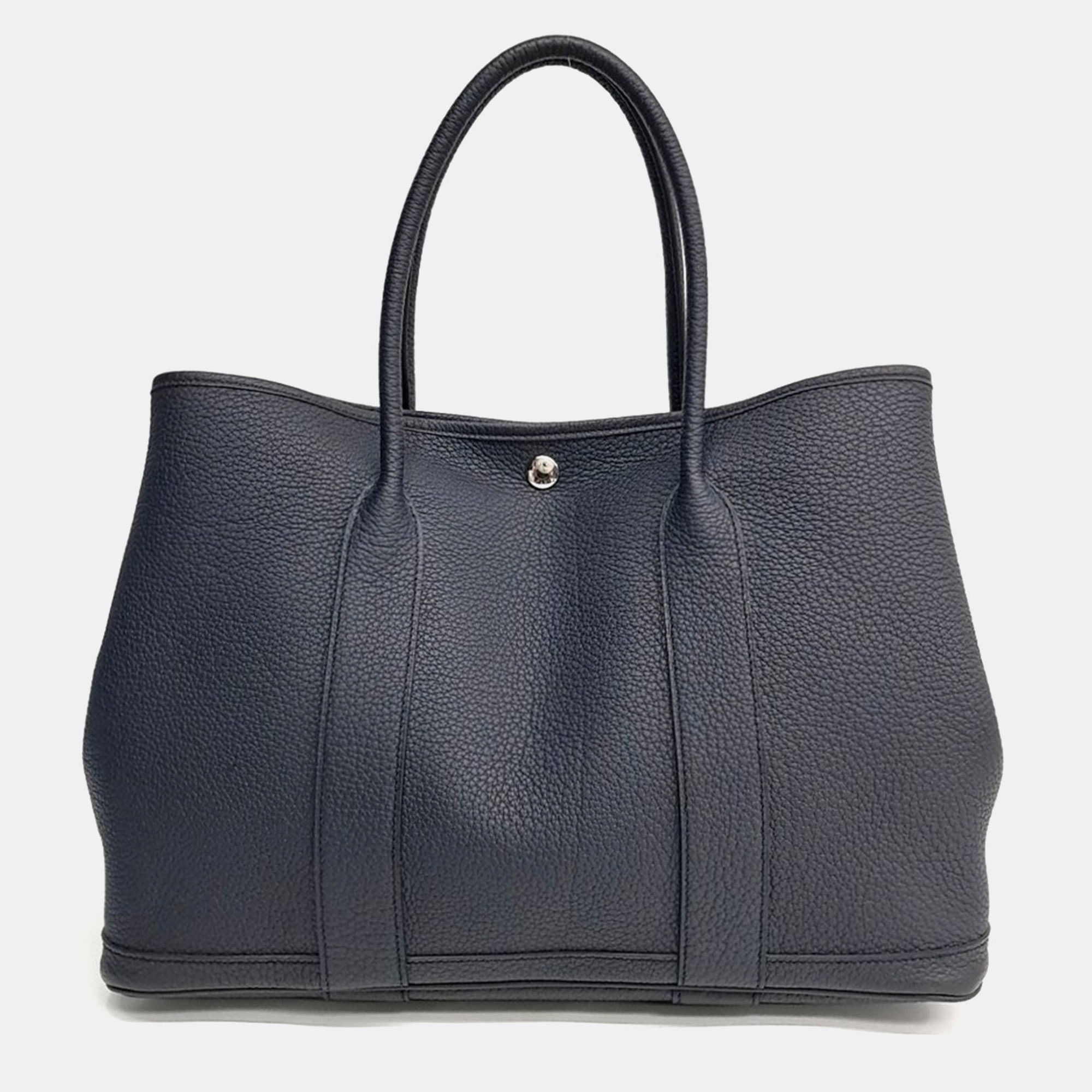 Hermes Blue Leather Garden Party 36 (U)