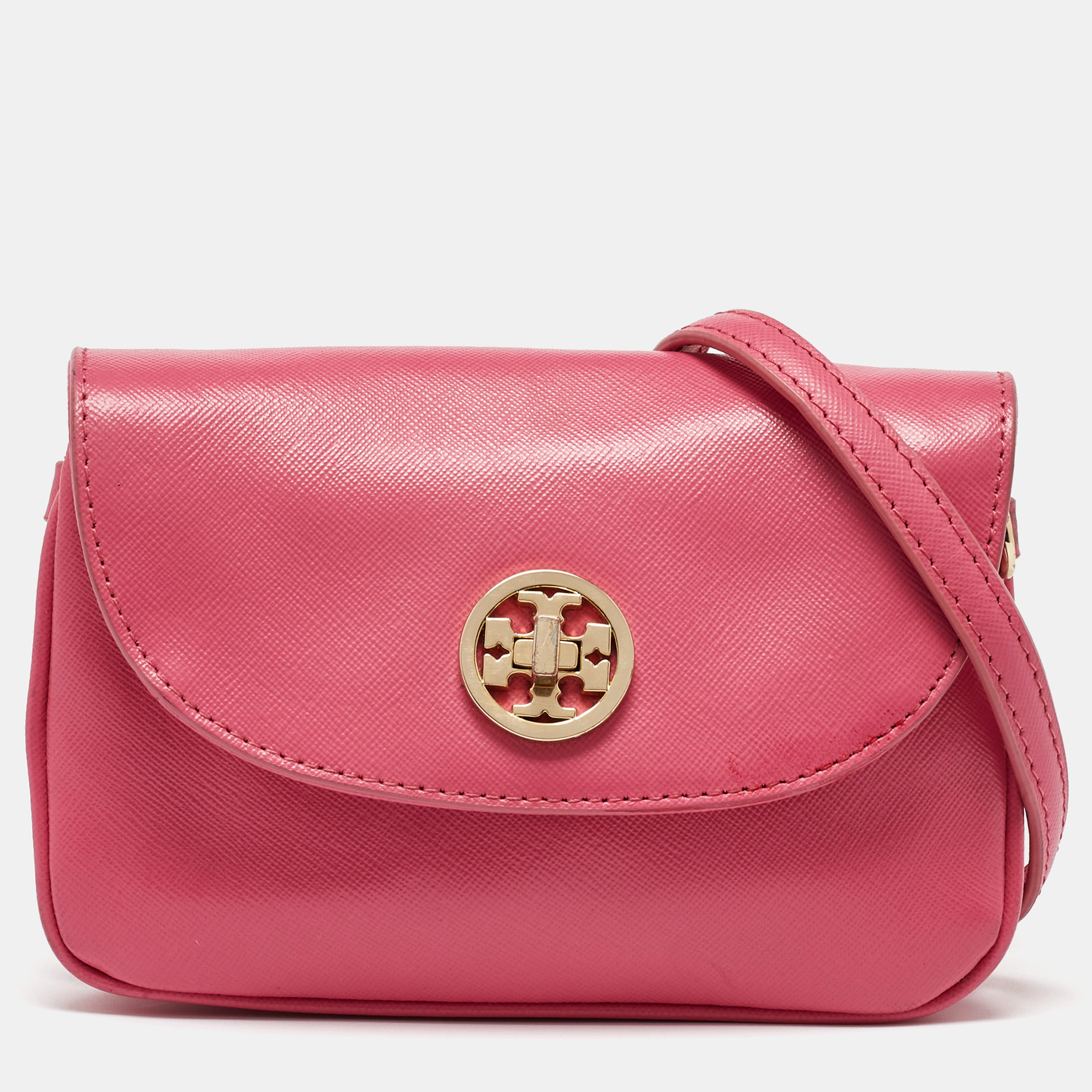 Tory Burch Robinson Pink Leather Crossbody Bag