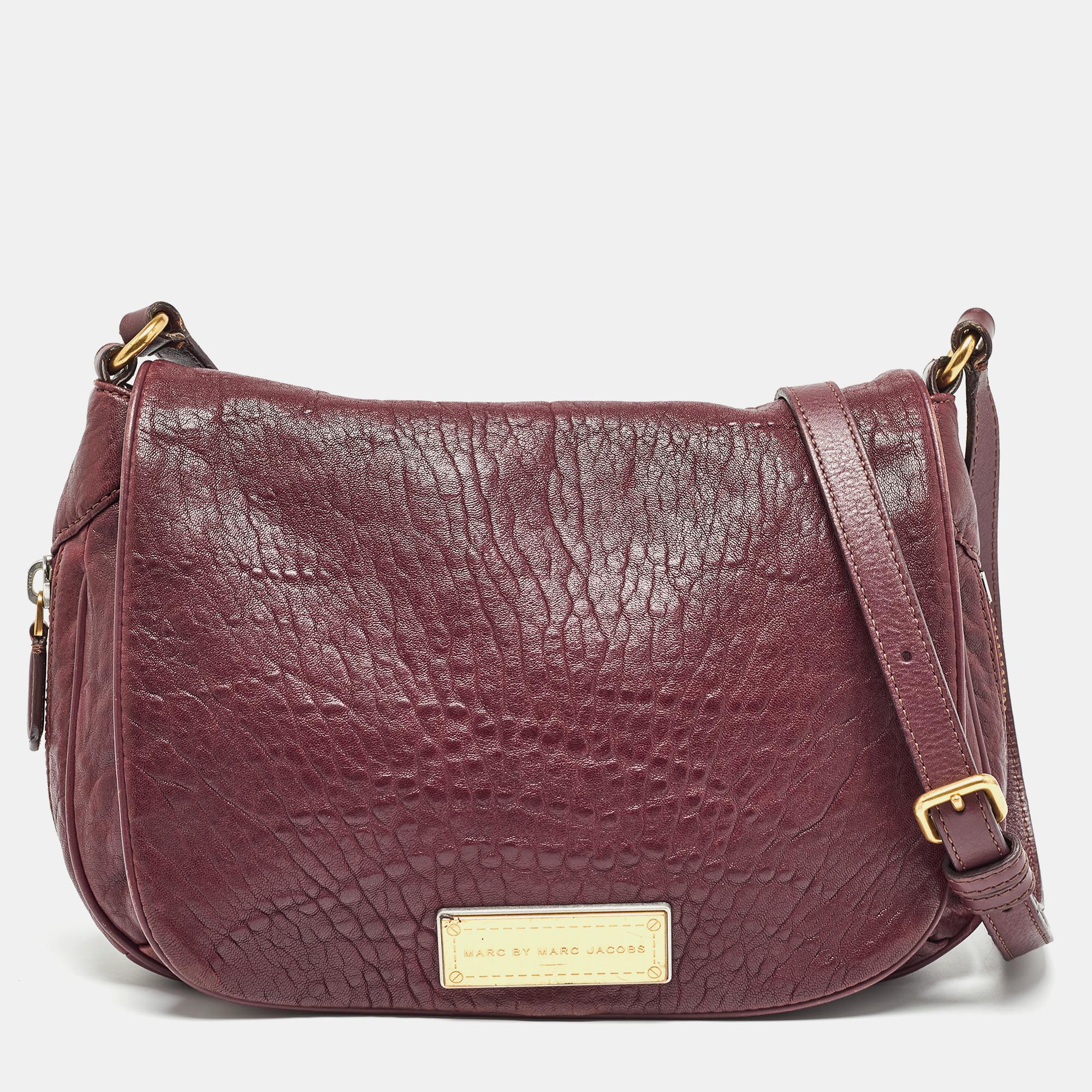 Marc by Marc Jacobs Washed Up The Nash Burgundy Leather Crossbody Bag