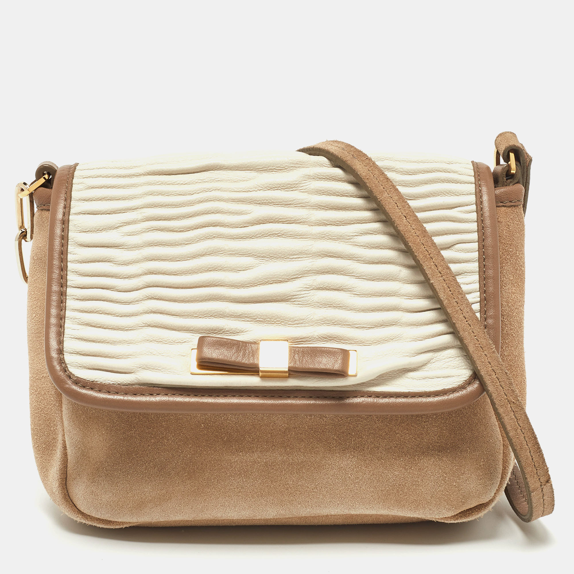 Furla Multicolor Leather and Suede Crossbody Bag