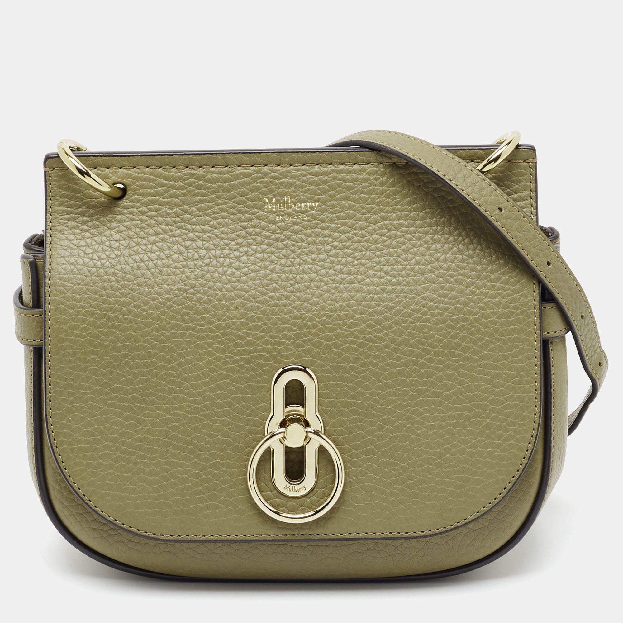 Mulberry Amberley Small Juniper Green Leather Crossbody Bag